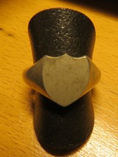 BAGUE de POILU ornée BLASON en ECU muet T: 55 Artisanat de tranchée