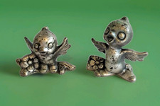 2 figurine oiseaux en étain