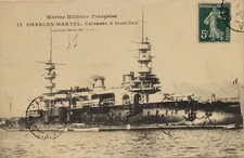 CPA MARINE MILITAIRE FRANÇAISE LE CHARLES MARTEL CUIRASSÉ A TOURELLES