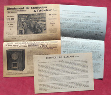 Poste Radio 5 Lampes " FULGOR " Pub  et Notice   !