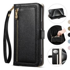 Etui Cuir avec Porte-cartes Lanière Pour iPhone 16 Pro Max 16e 15 14 Plus 13 12