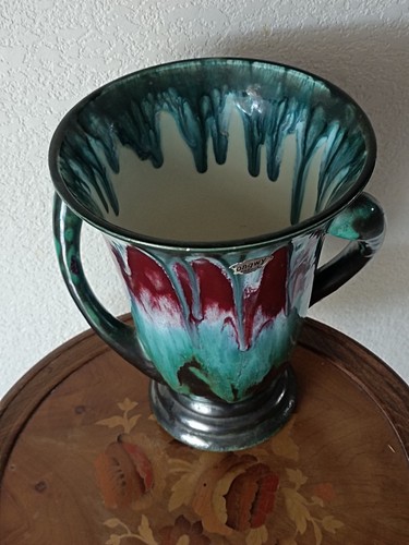 émaux longwy vase en - de,