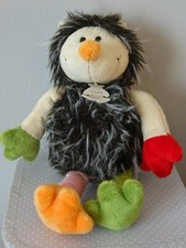 DOUDOU HERISSON ARTYCHOU HISTOIRE D'OURS 25 CM  CREME ET NOIR ORANGE VERT  ROUGE