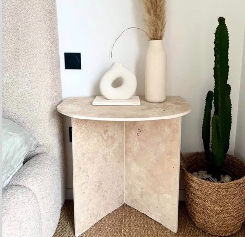 Table chevet travertin - chevet,