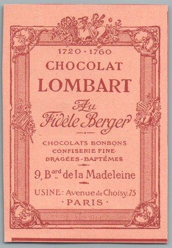 1906 chocolat lombart fidèle - 1906,