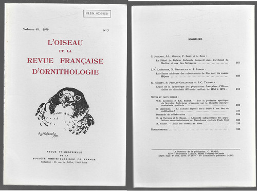 Oiseau revue francaise - l, et