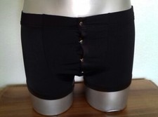 Shorty homme satin noir taille S pressions devant, sexy gay