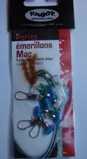 Ragot perles T emerillonnees coloris bleu montage peche