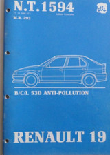 Manuel d'atelier Renault 19 NT 1594 B / C / L 53D anti - pollution moteur 16 S