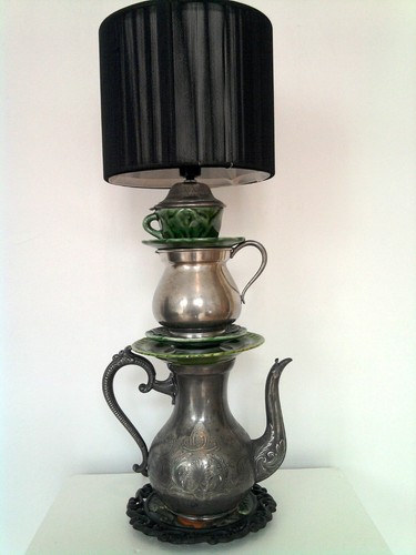 Lampe vintage barbotine - lampe,