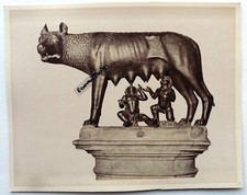 2 PHOTOS  albumen ROME sculpture la louve Romus et Romulus ITALIE RAFFAEL B963