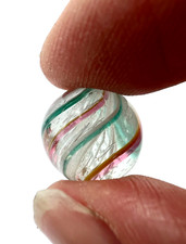 Bille de verre XIXe, Latticino core marble, jeu de cours d'école