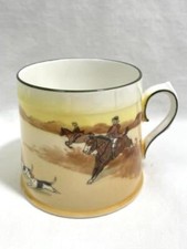 Vintage Royal Doulton John Peele Chasse Tasse Avec Hounds Fissures & Craquelures