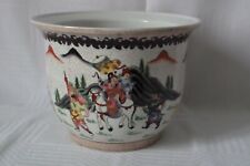 CACHE POT PORCELAINE DE CHINE NANKIN XX peint main