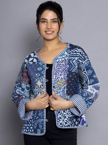 Indien bleu patchwork - indien, coton