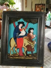 fixé sous verre, art populaire, alsace, très bon état, superbes couleurs