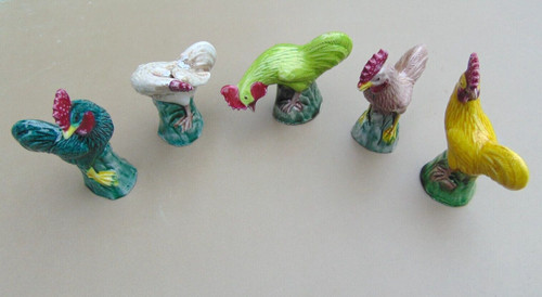 Coqs barbotine miniatures - barbotine,,