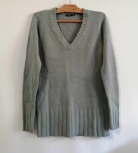 Pull gris long laine - , acrylique