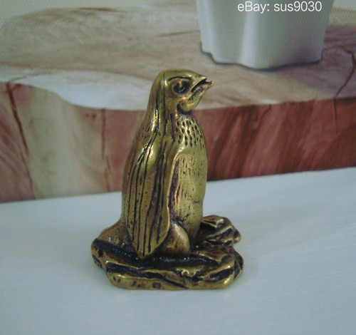 Solid brass king penguin - brass,