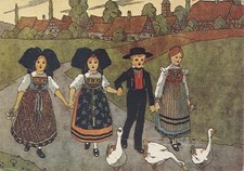 Carte Postale Hansi - C'est Dimanche et nous nous promenons  Superbe