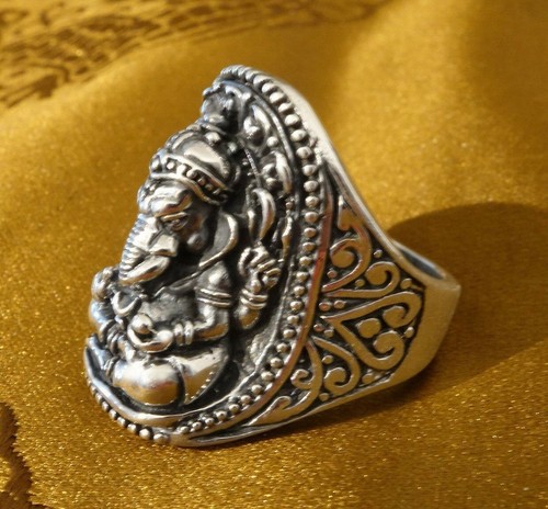 Superbe grand anneau ganesha - anneau,