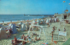 CPSM LANDES 40 CAPBRETON LA PLAGE ET LA JETEE CLUB MICKEY DAUPHINS DU CAPBRETON