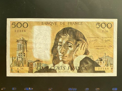 Billet 500 francs pascal - billet,