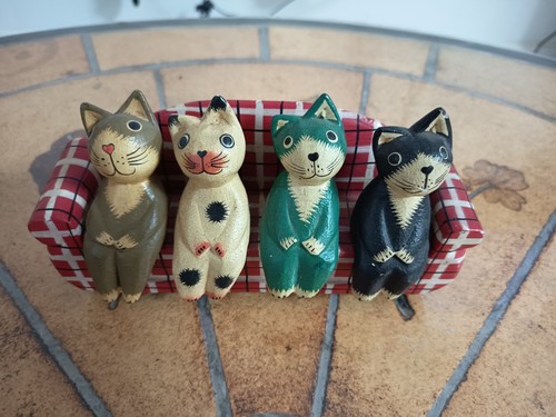 Figurines chat bois - lot, de