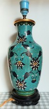 Ancienne jolie lampe vase bleu
