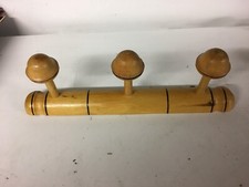 Ancien porte manteau mural bois à 3 patères vintage 35 cm environ