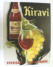 AFFICHE ANCIENNE VIN KIRAVI = MARGNAT PERNOD RICARD POSTILLON GEVEOR CASTEL
