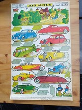 Planche Mes Autos Voitures Editions JELP NANTES decoupage Neuf Verso Poupé Jacki