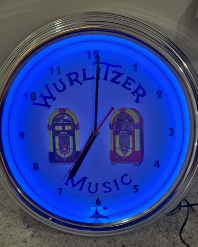 Neon clock wurlitzer music - clock,