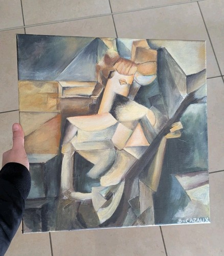 Huile sur toile jeune fille - huile,