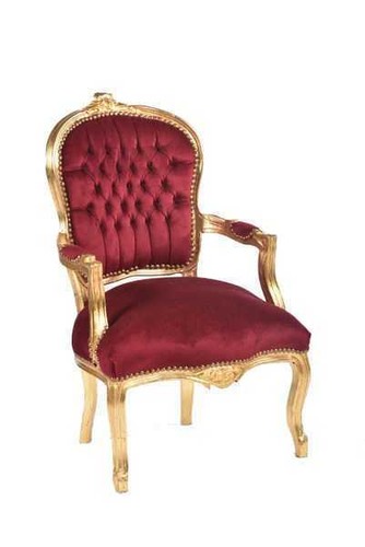 Fauteuil chaise tissu rouge - tissu,