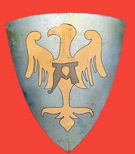 ancien blason armoiries type bouclier en métal décoration murale aigle