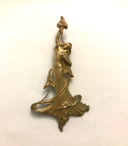 Grande broche métal doré - broche,