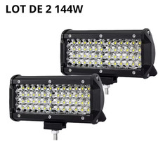 Lot de 2 Barres LED 144W Étanche IP67 Rampe Lumineuse Travail Voiture 4x4 Camion
