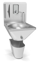 Lave mains inox mural