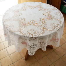 Nappe ronde 162cm brodée - Ensemble linge de table broderie
