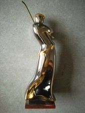 rare Galos Statue anthropomorphe Or Et Platine Moderne art Design contemporain 