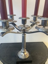 Bougeoir à 5 Bras En Métal Argenté socle En Marbre. Poinçons à Déchiffrer