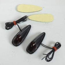 Mini clignotant goute d'eau carbone orange fumé à LED pour moto scooter feu