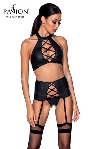 Ensemble sexy faux cuir nancy - faux,