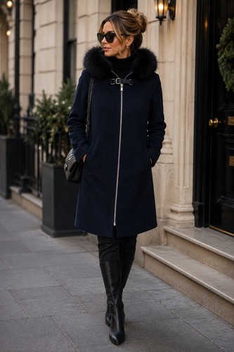 Maje navy blue - navy, faux