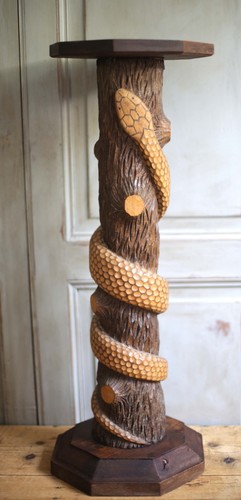 Antique carved snake tree - antique,