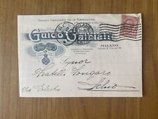 Carte Postale Publicitaire Guido Galbiati Milan Voyagee 1915 BE