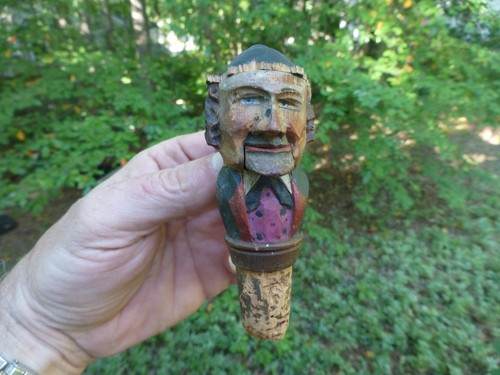 Antique cork bottle stopper - cork,