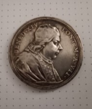 VATICAN STATE, POPE BENEDICT IT XIV(1740-1758), ORIGINAL SILVER  RARE MEDAL.