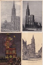 Lot de 4 cartes postales